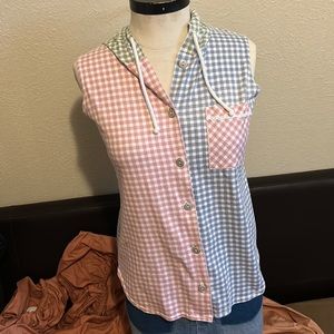Vintage checkered print top